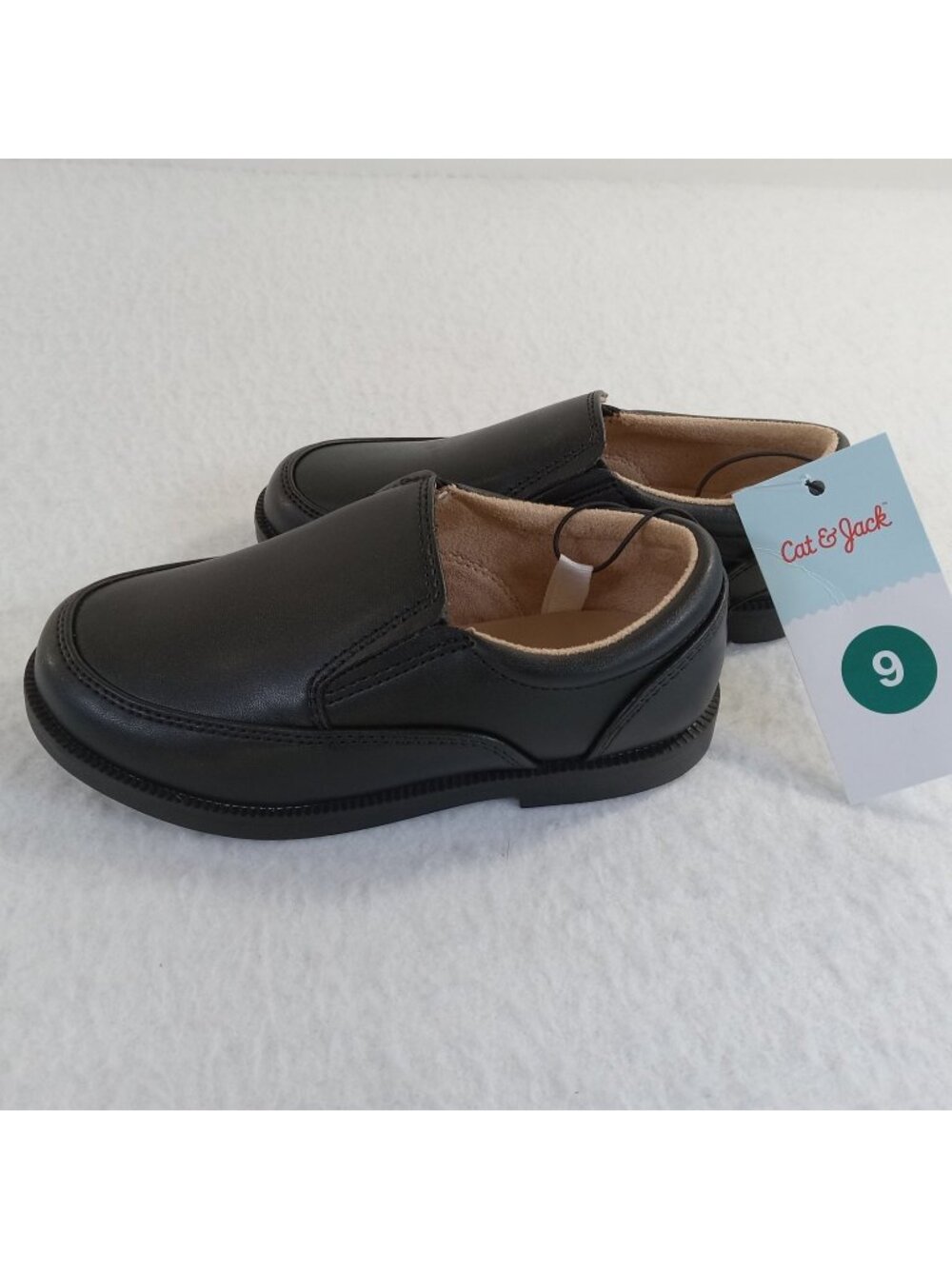 Cat & Jack Toddler Boys' Brody Black Slip-On Loafers Dress Shoes Size 9
